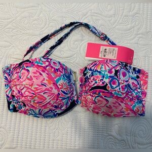 Lilly Pulitzer NWT - Niall Bikini Top Sz 6 - High Tide Navy in Turtle Amazement